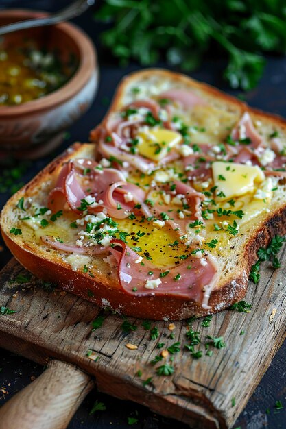 Foto toast met ham en kaas