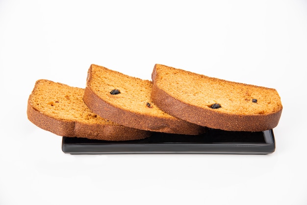 Photo toast rusk on plate