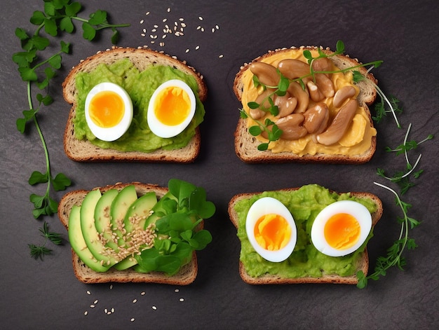 A toast with avocado and egg on it