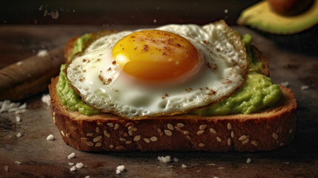Premium AI Image | A toast with an egg on it