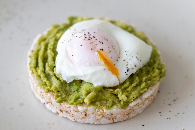 Toast with poached egg and avocado Healthy breakfast