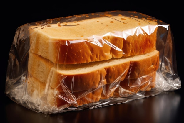 Foto toastbrood, bakkerijproducten, gebak voor boterhammen in een plastic zak