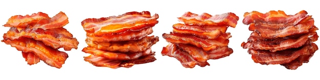 Toasted bacon on white background