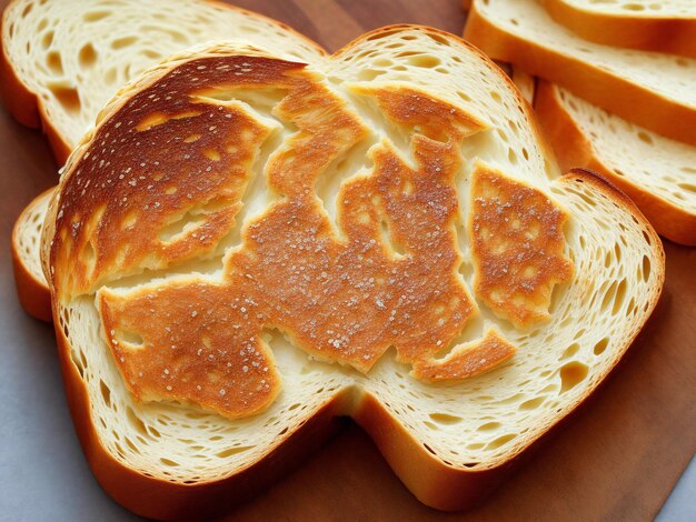 Фото Тостированный хлеб, демонстрирующий свою хрупкую и хрустящую поверхность