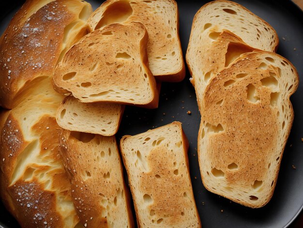 Toasted bread showcasing its crispy and crunchy surface ai generated