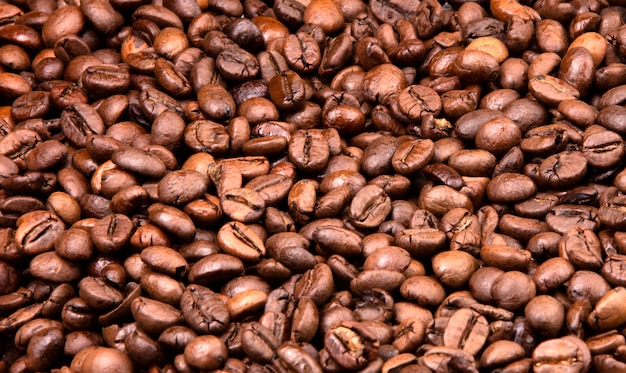 Toasted coffee beans texture