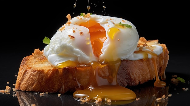 Toasted poached egg UHD wallpaper