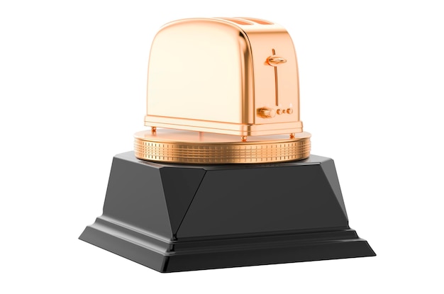 Toaster golden award concept 3D rendering