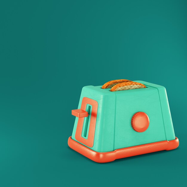 Premium Photo Toaster with slices of bread
