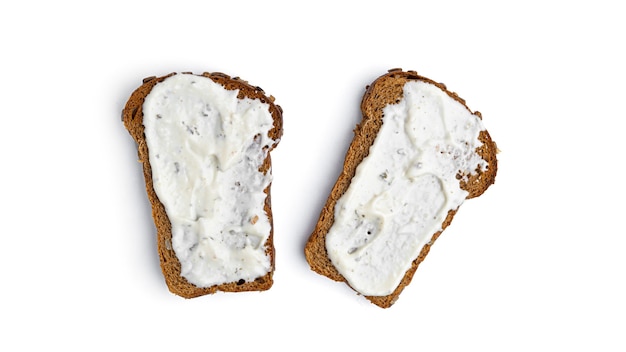 Toasts with sauce on a white background. High quality photo