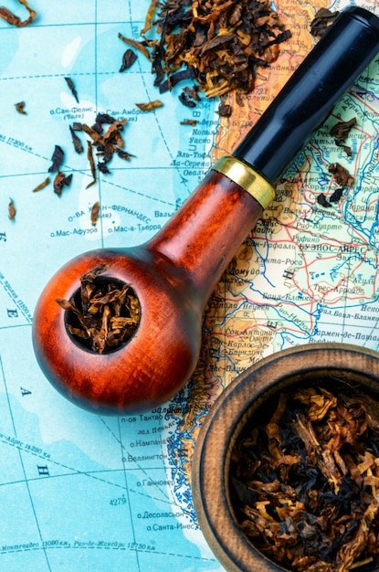 Tobacco pipe on the map