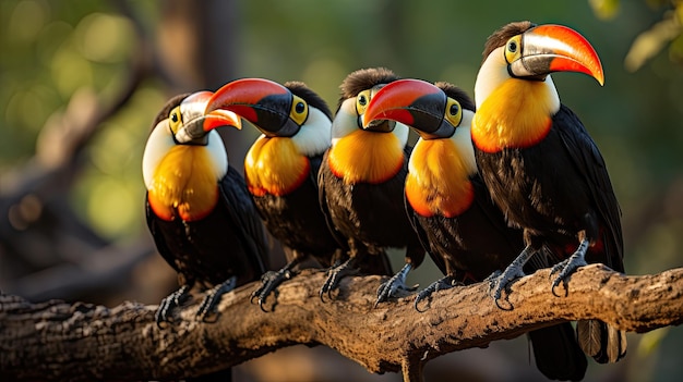 Photo toco toucans socializing