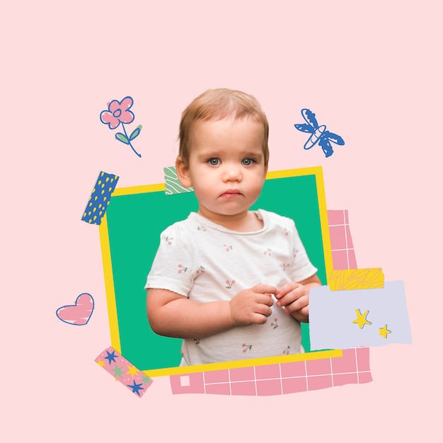 toddler panoramic banner composition