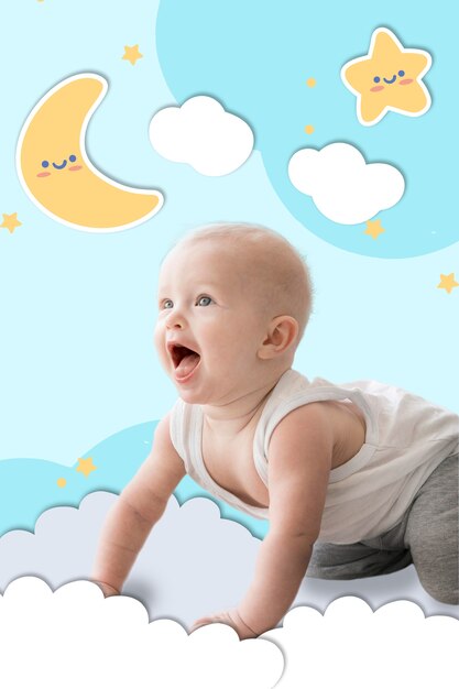 Photo toddler panoramic banner composition