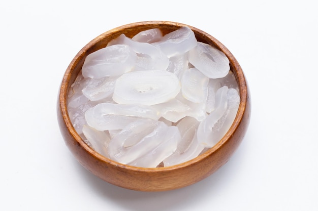 Toddy palm slices in wooden bowl