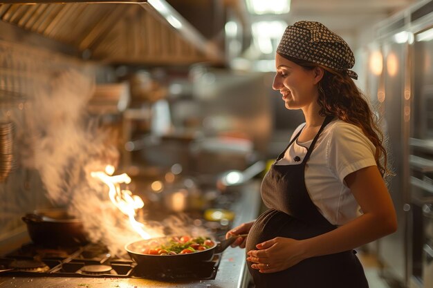 Toekomstige chef-kok geconcentreerd op het werken als een professionele chef-kok Ai generatieve