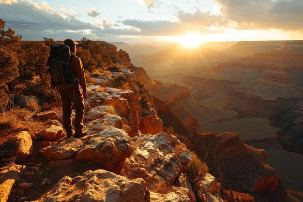 Toerist in de Grand Canyon.