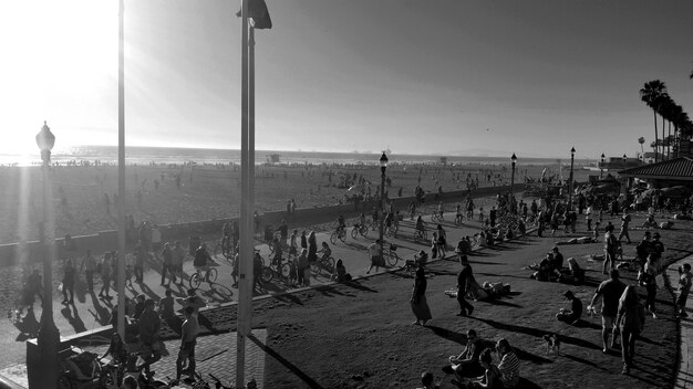 Foto toeristen op het strand