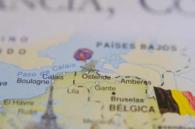 toeristische kaart van de stad Oostende in België Reisconcept