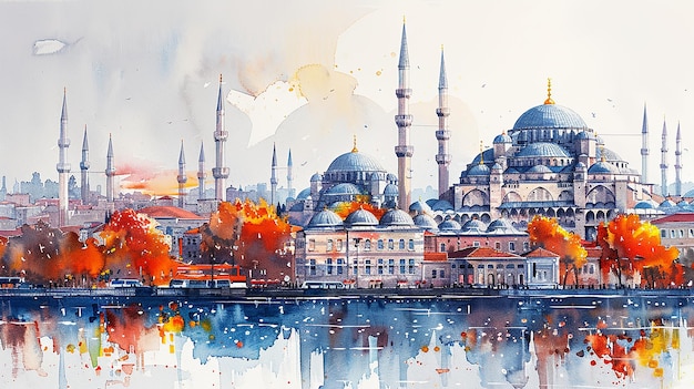 Toeristische postkaart van Istanbul Turkije