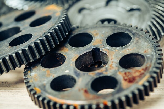 Foto toestellen van een oude industriële machine