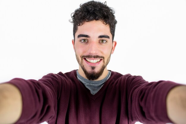 Toevallige mens die een selfie neemt