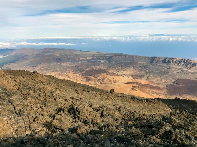 Tof of Teide volcano Tenerife Canary Islands Spain