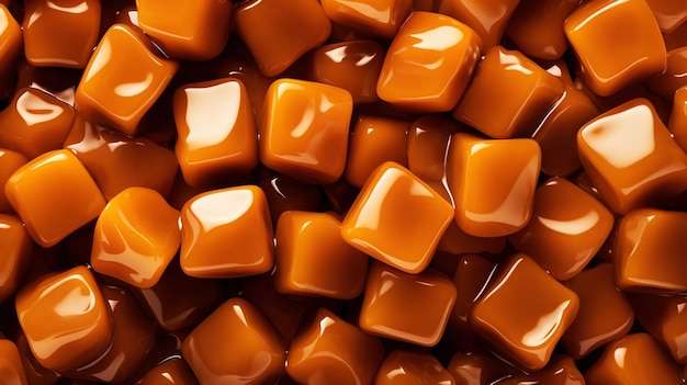 Toffee candy caramel candies background Sweet backdrop Generative AI