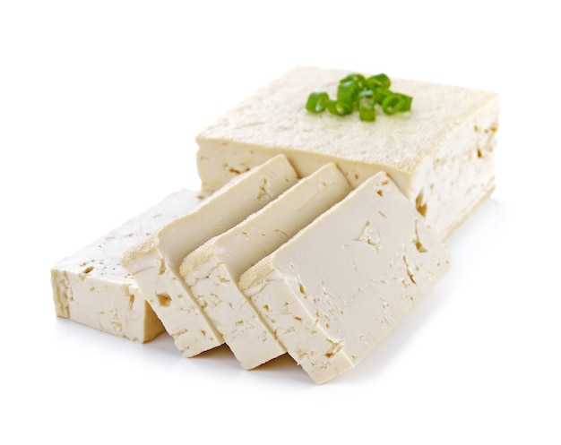 Tofu cheese on white