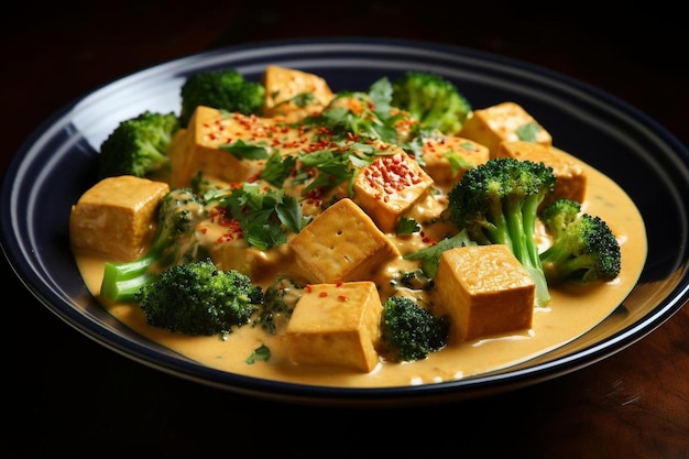 Foto tofu e curry di cocco