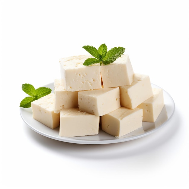 Tofu with white background high quality ultra hd