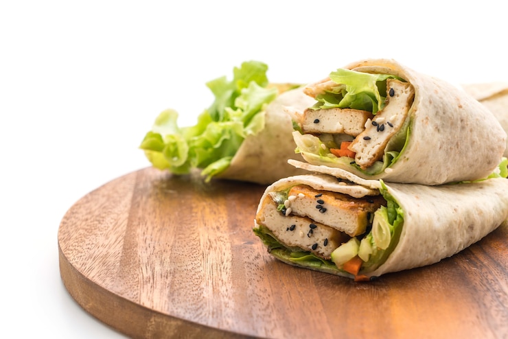 Photo tofu wrap salad roll