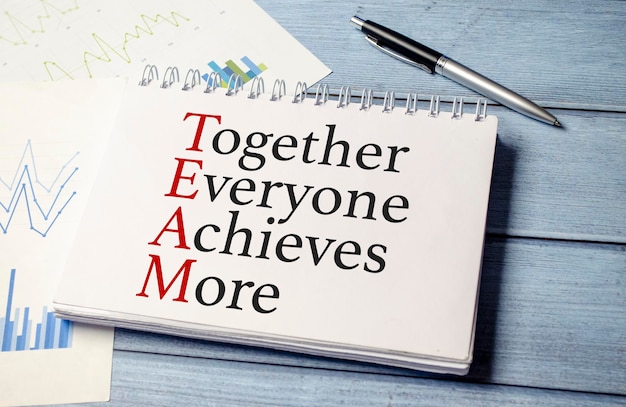 Together everyone achieves more words with charts and pen