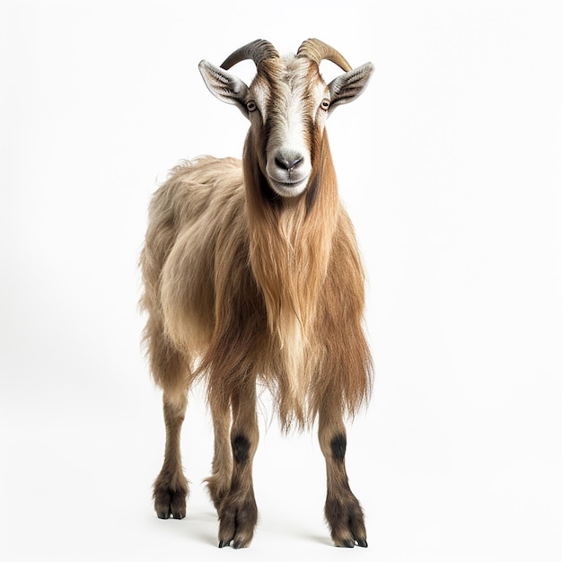 Toggenburg goat against a white background generated with ai