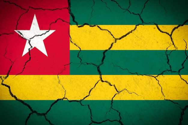 Togo cracked country flag