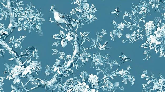 toile pattern wallpaper