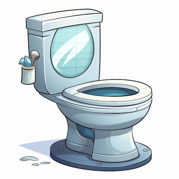 Toilet 2d cartoon vector illustratie op witte achtergrond