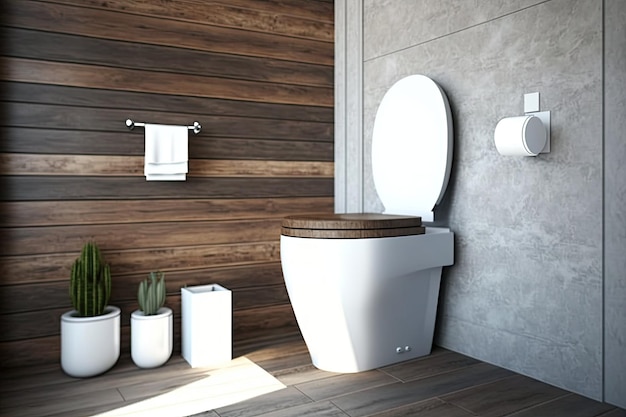 Фото Туалет и умывальник внутри деревянные стены шаблон объявления макет
