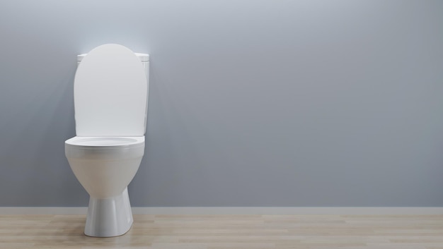 Toilet bowl copy space 3d illustration