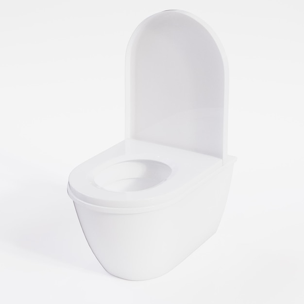 Toilet bowl mockup isolated on a white background 3d render