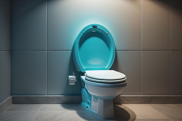 toilet bowl in modern bathroom ai generative