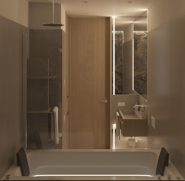 toilet, interieur visualisatie, 3D illustratie