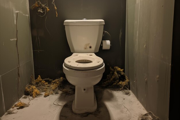 バスルームのインテリアのトイレのモックアップ