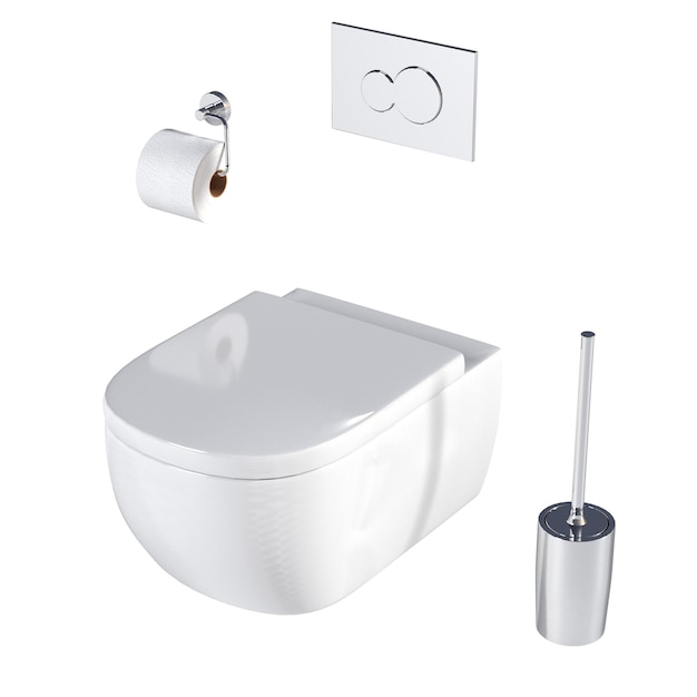 Toilet pan geïsoleerd op een witte achtergrond bidet 3D illustratie en CG render