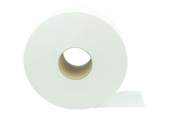 Фото Туалетная бумага большая или туалетная бумага в рулоне санитарная горизонтальная и бытовая крупный план горизонтальной детали