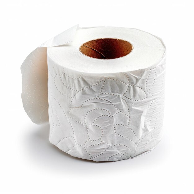 Toilet paper roll isolated on white background