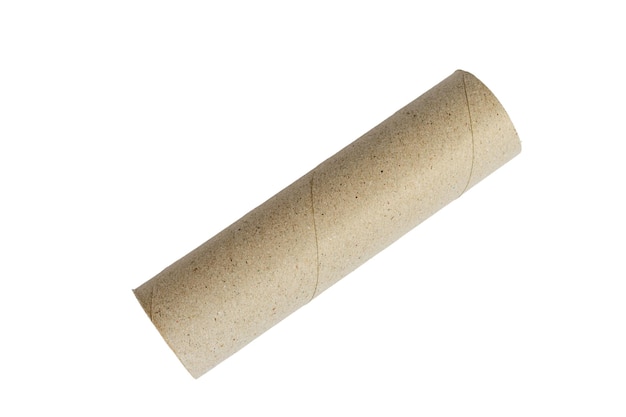 Toilet paper tube isolated on white background
