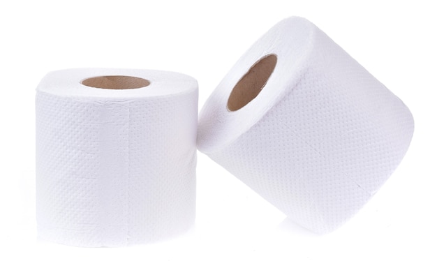 Toilet paper on a white background