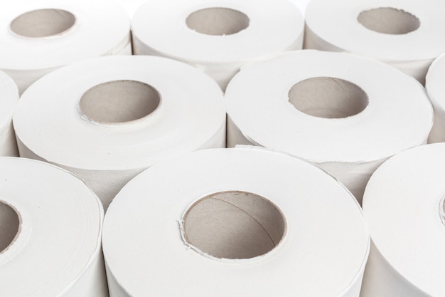 Photo toilet paper on white background