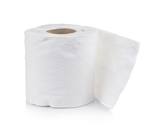 Toilet paper on white wall